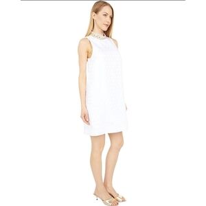 Lilly Pulitzer Brandi foil polka dot print white shift dress size 8